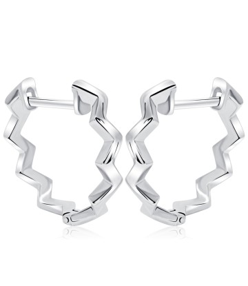 Unique Wavy Design Silver Hoop Earring HO-2515